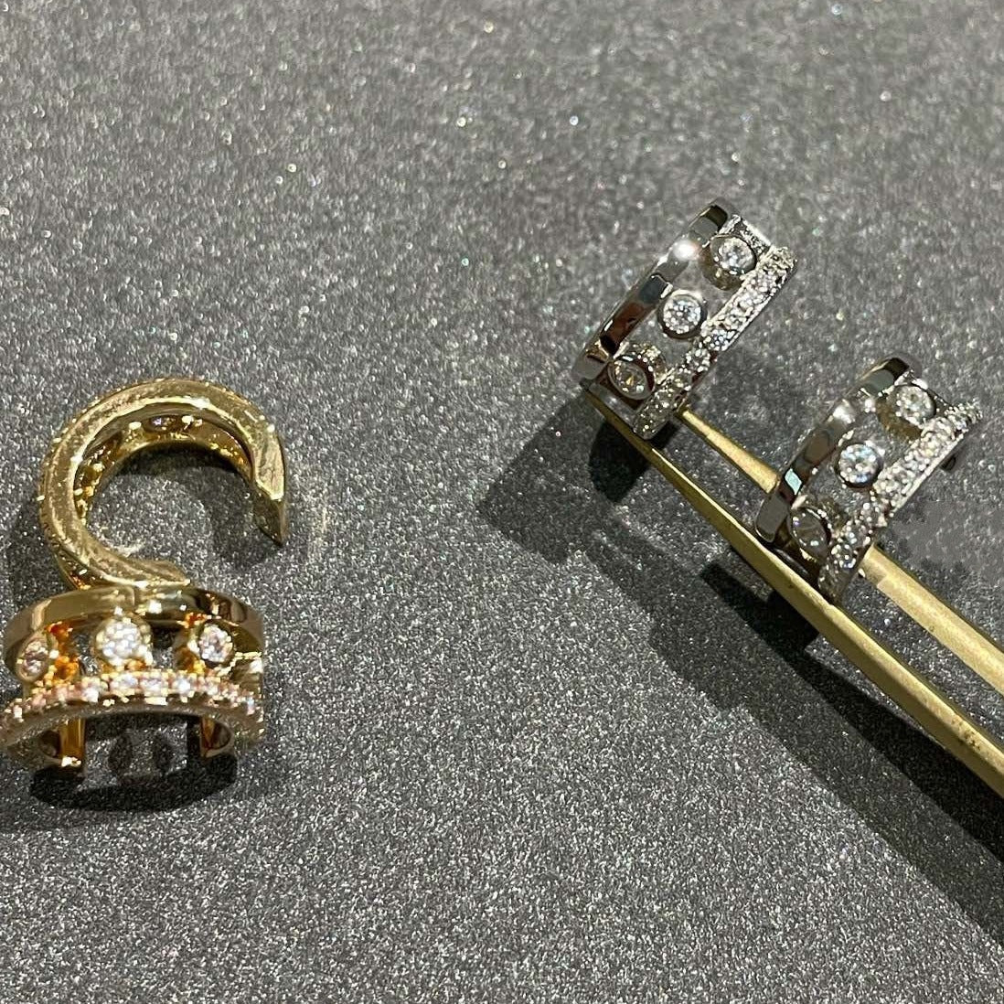 [✨ROSE💎]MOVE ROMANE EARRINGS DIAMOND
