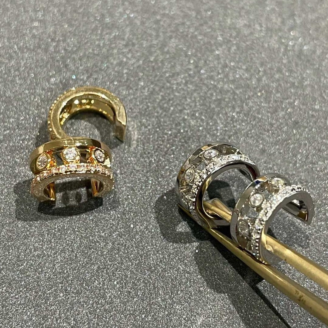 [✨ROSE💎]MOVE ROMANE EARRINGS DIAMOND