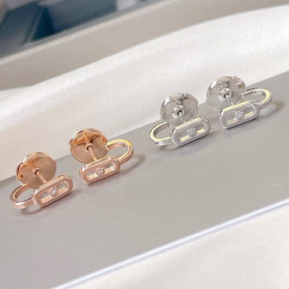 [✨ROSE💎]CREOLES MOVE UNO MINI 1 DIAMOND EARRINGS