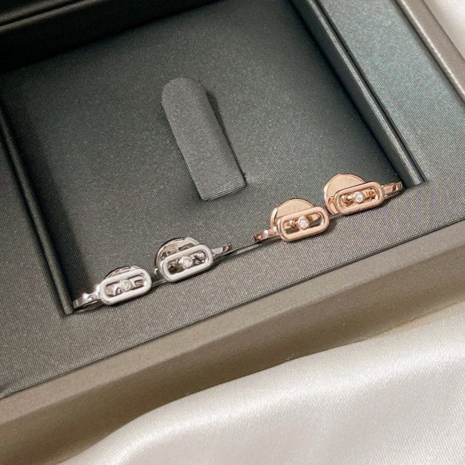 [✨ROSE💎]CREOLES MOVE UNO MINI 1 DIAMOND EARRINGS