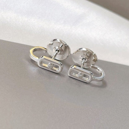 [✨ROSE💎]CREOLES MOVE UNO MINI 1 DIAMOND EARRINGS