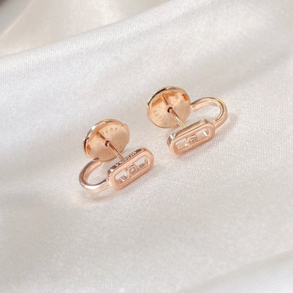 [✨ROSE💎]CREOLES MOVE UNO MINI 1 DIAMOND EARRINGS