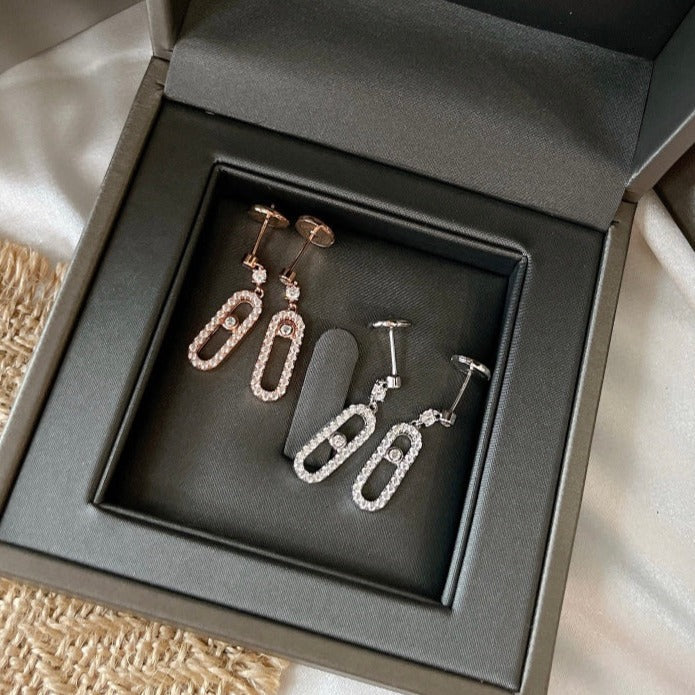 [✨ROSE💎]DORMEUSES MOVE UNO DIAMOND EARRINGS