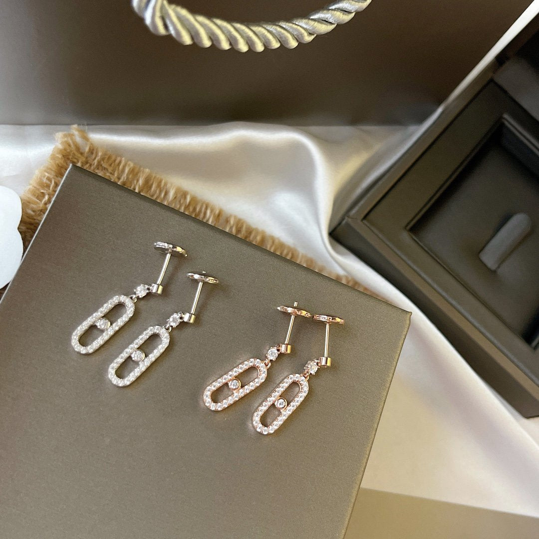 [✨ROSE💎]DORMEUSES MOVE UNO DIAMOND EARRINGS