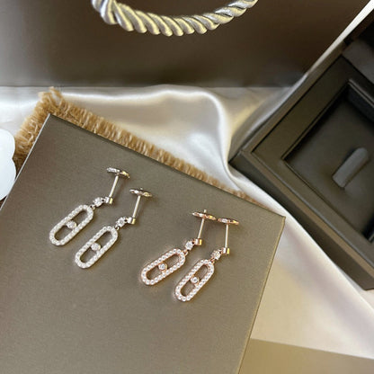 [✨ROSE💎]DORMEUSES MOVE UNO DIAMOND EARRINGS