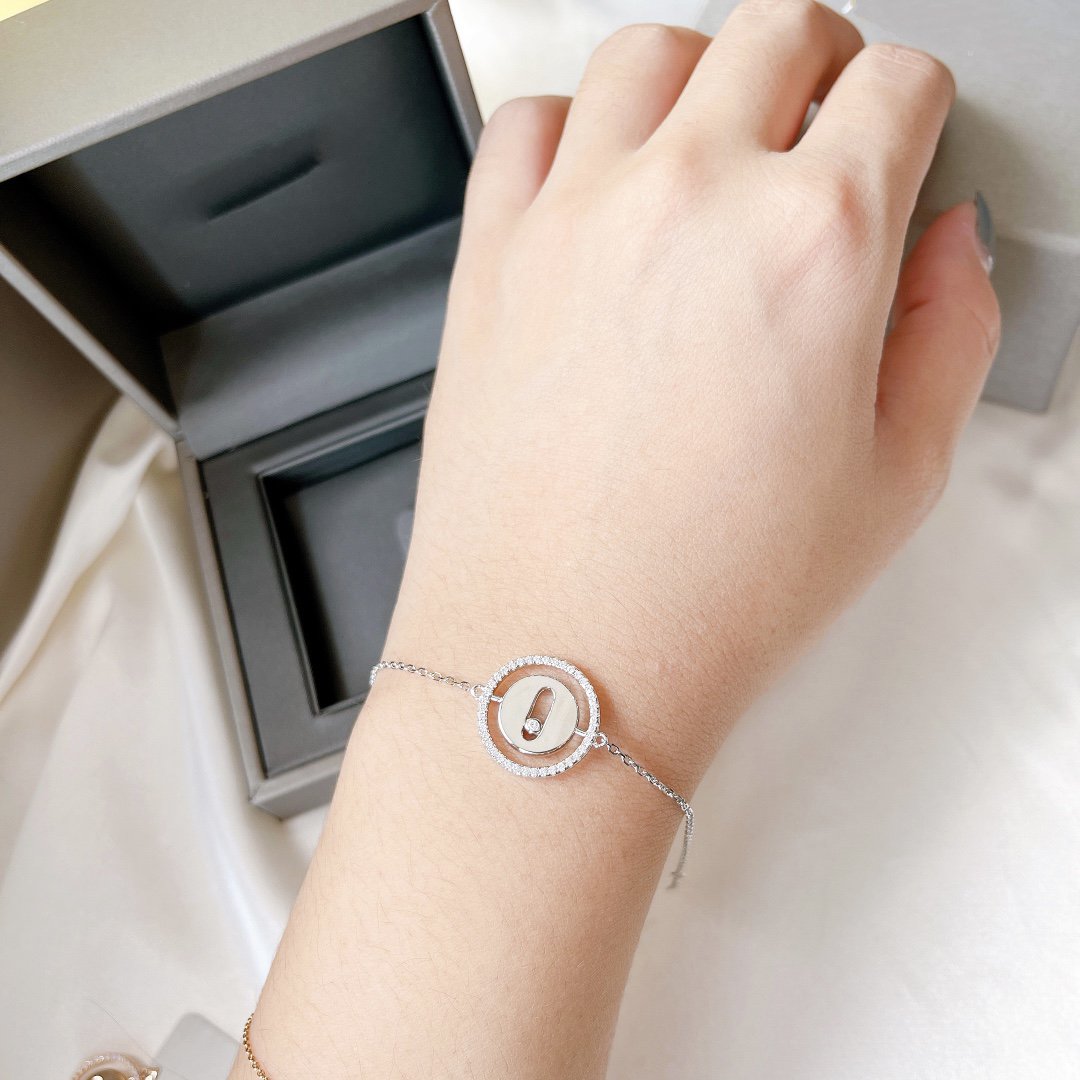 [✨ROSE💎]LUCKY MOVE PAVED DIAMOND BRACELET