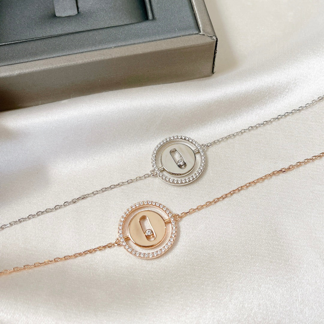 [✨ROSE💎]LUCKY MOVE PAVED DIAMOND BRACELET