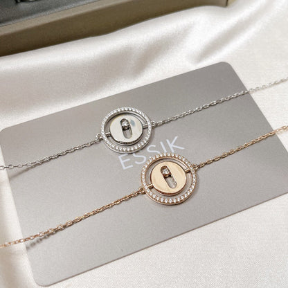 [✨ROSE💎]LUCKY MOVE PAVED DIAMOND BRACELET