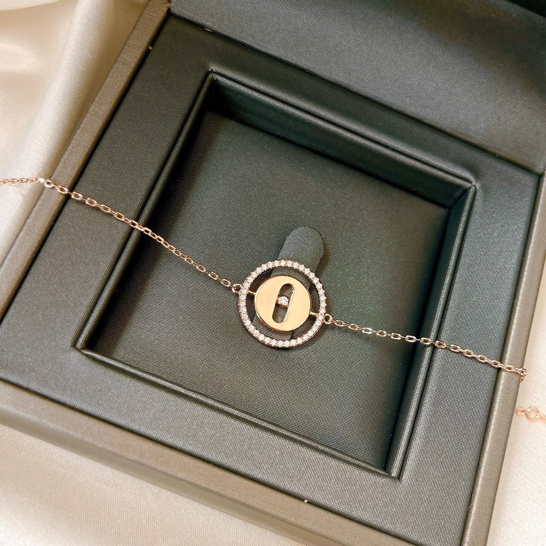[✨ROSE💎]LUCKY MOVE PAVED DIAMOND BRACELET