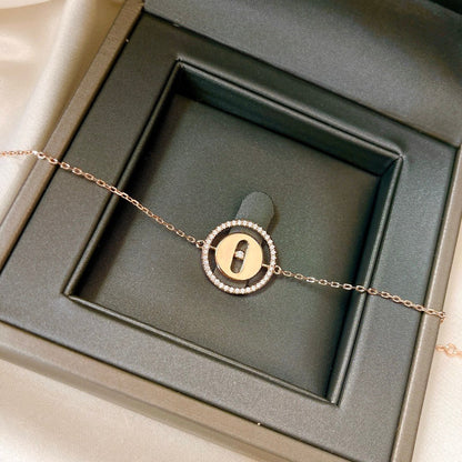 [✨ROSE💎]LUCKY MOVE PAVED DIAMOND BRACELET
