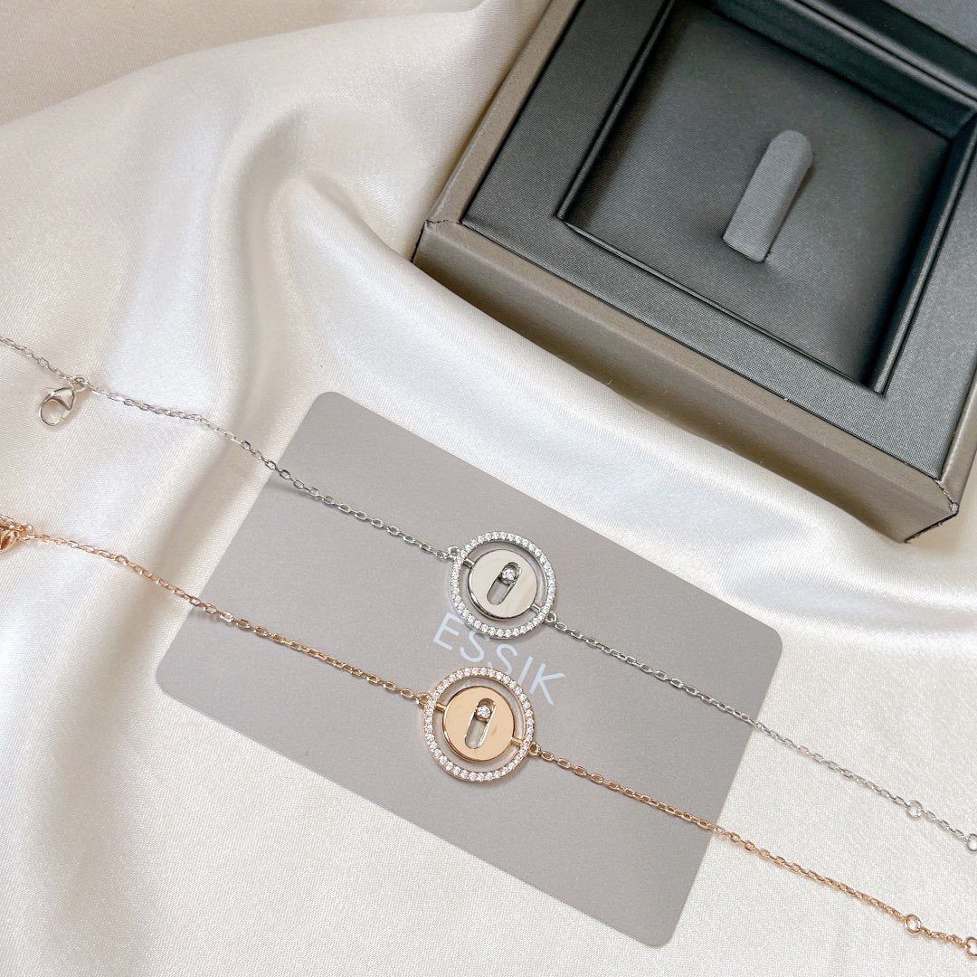[✨ROSE💎]LUCKY MOVE PAVED DIAMOND BRACELET