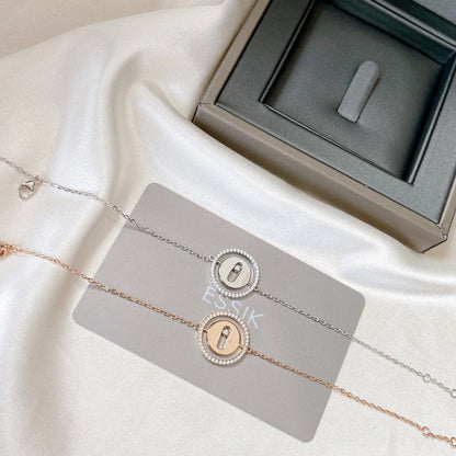 [✨ROSE💎]LUCKY MOVE PAVED DIAMOND BRACELET