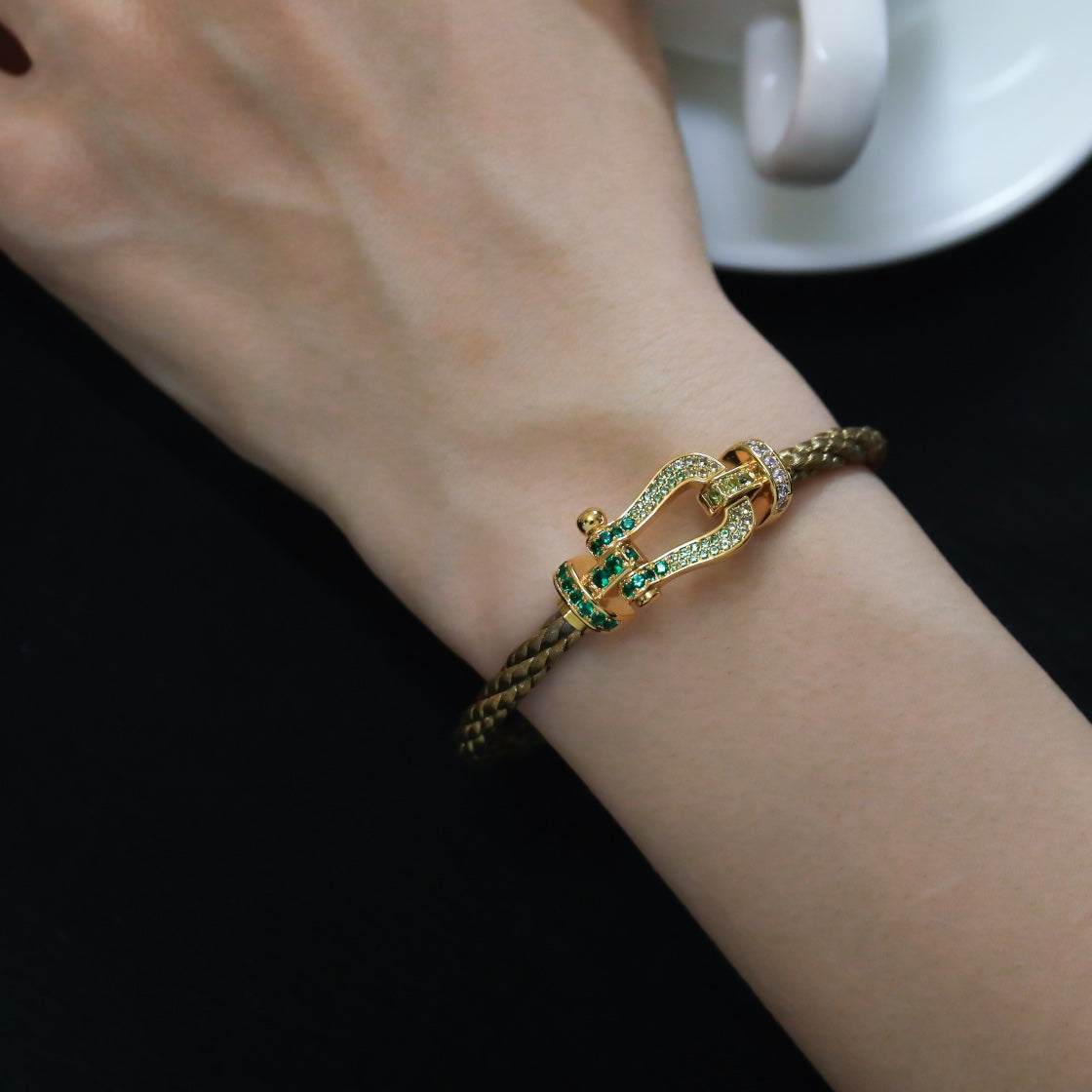 [✨ROSE💎]FORCE 10 GOLD GREEN DIAMOND PAVED