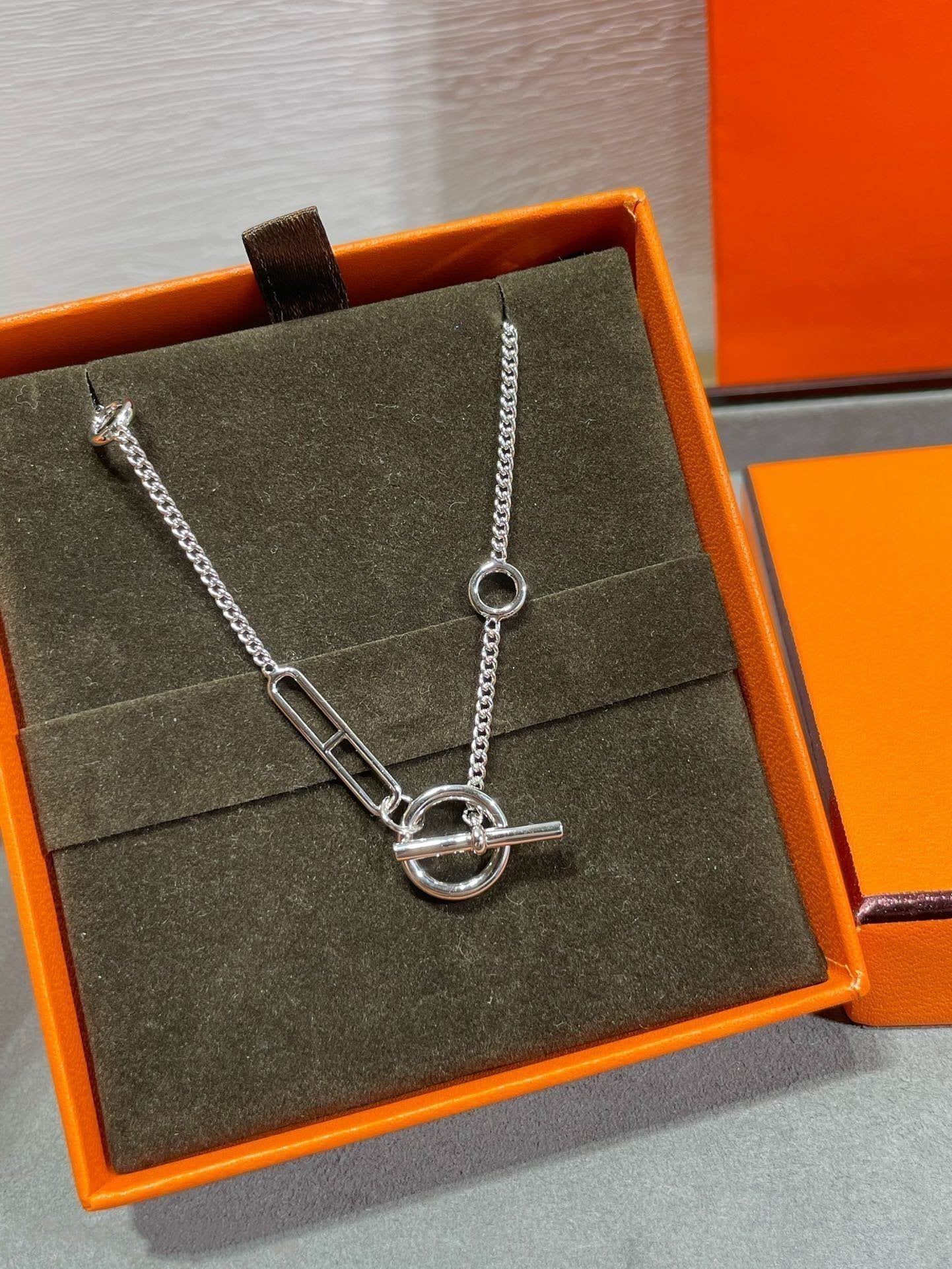 [✨ROSE💎]HM STERLING CHAINE D'ANCRE HEART