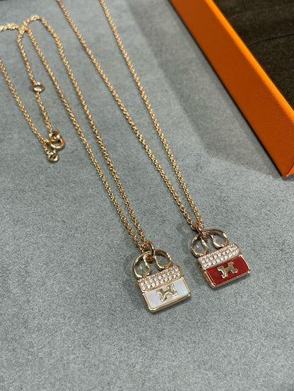 [✨ROSE💎]H CIRCE MOISSANITE PENDANT NECKLACE GOLD