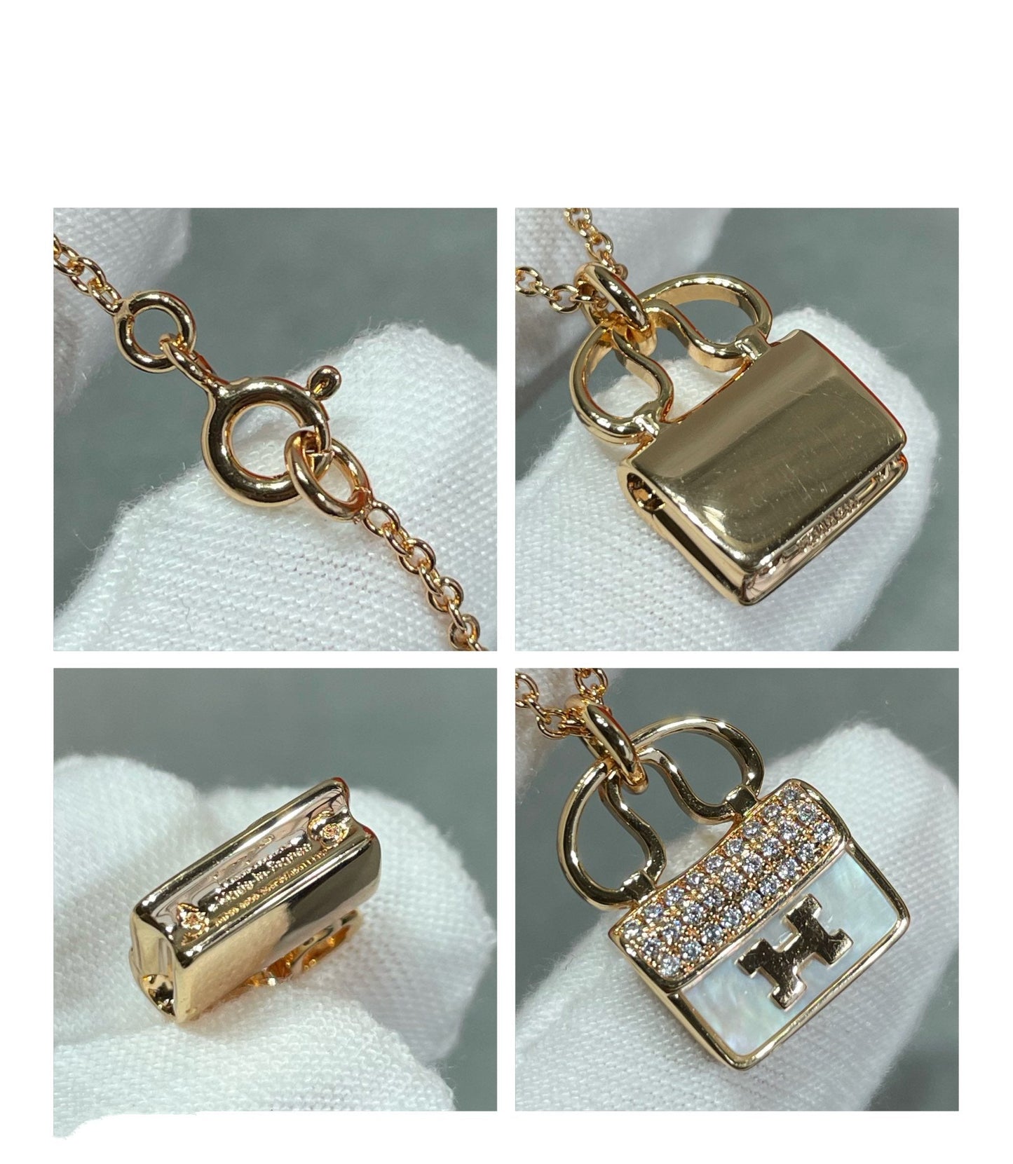 [✨ROSE💎]H CIRCE MOISSANITE PENDANT NECKLACE GOLD
