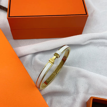 [✨ROSE💎]CLASSIC HM CLIC WHITE 8MM ENAMEL BRACELET