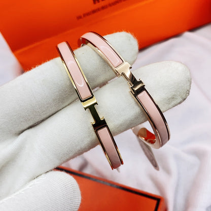 [✨ROSE💎]CLASSIC HM CLIC  PINK 8MM ENAMEL BRACELET