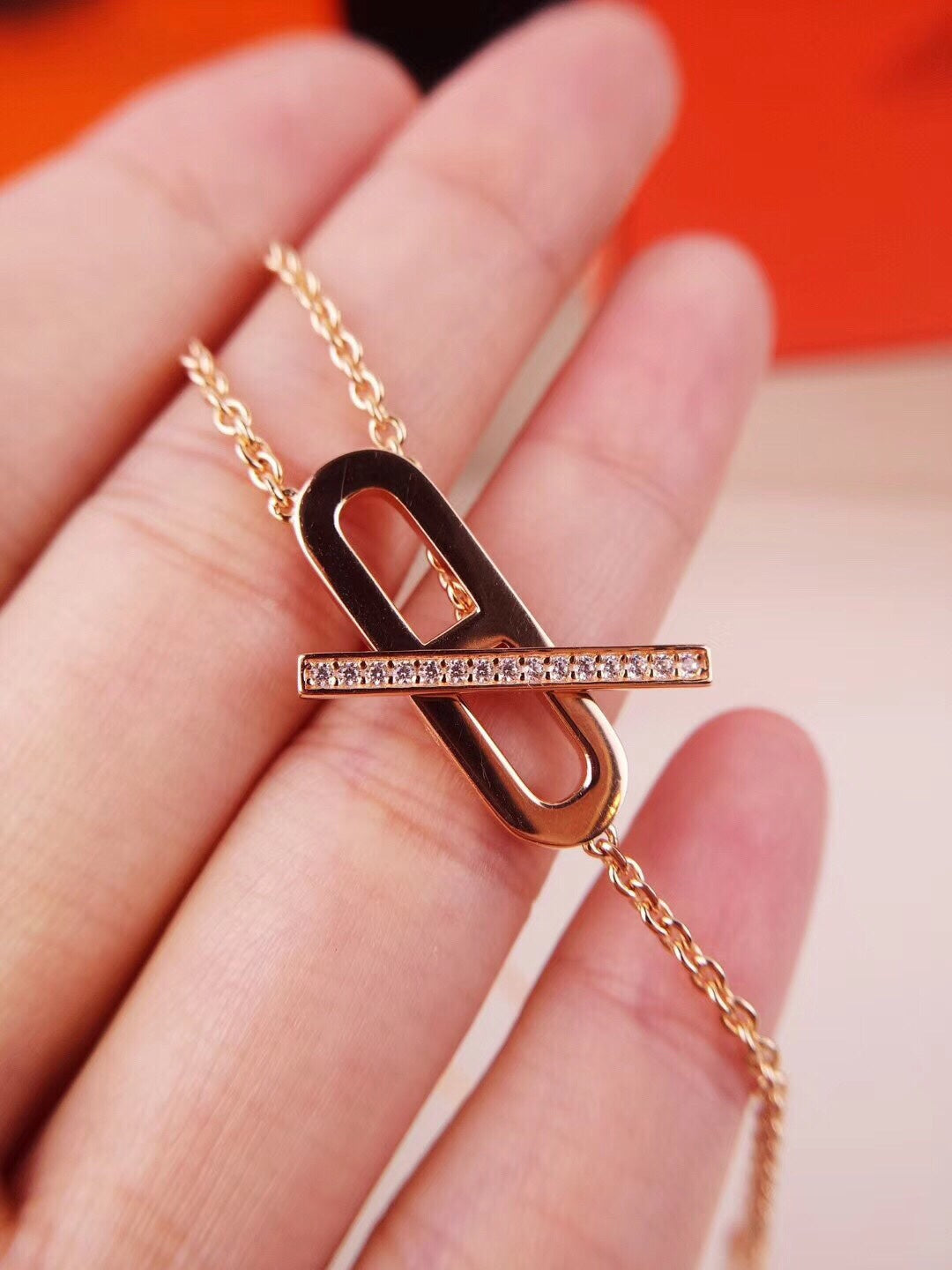 [✨ROSE💎]HM FIRE PIG NOSE NECKLACE TRENDY STREET