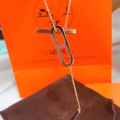 [✨ROSE💎]HM NECKLACE PLATINUM ROSE GOLD DIAMOND