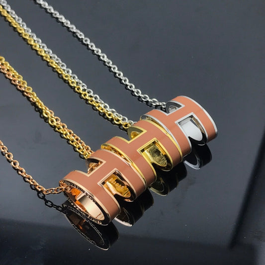 [✨ROSE💎]H NECKLACE BROWN
