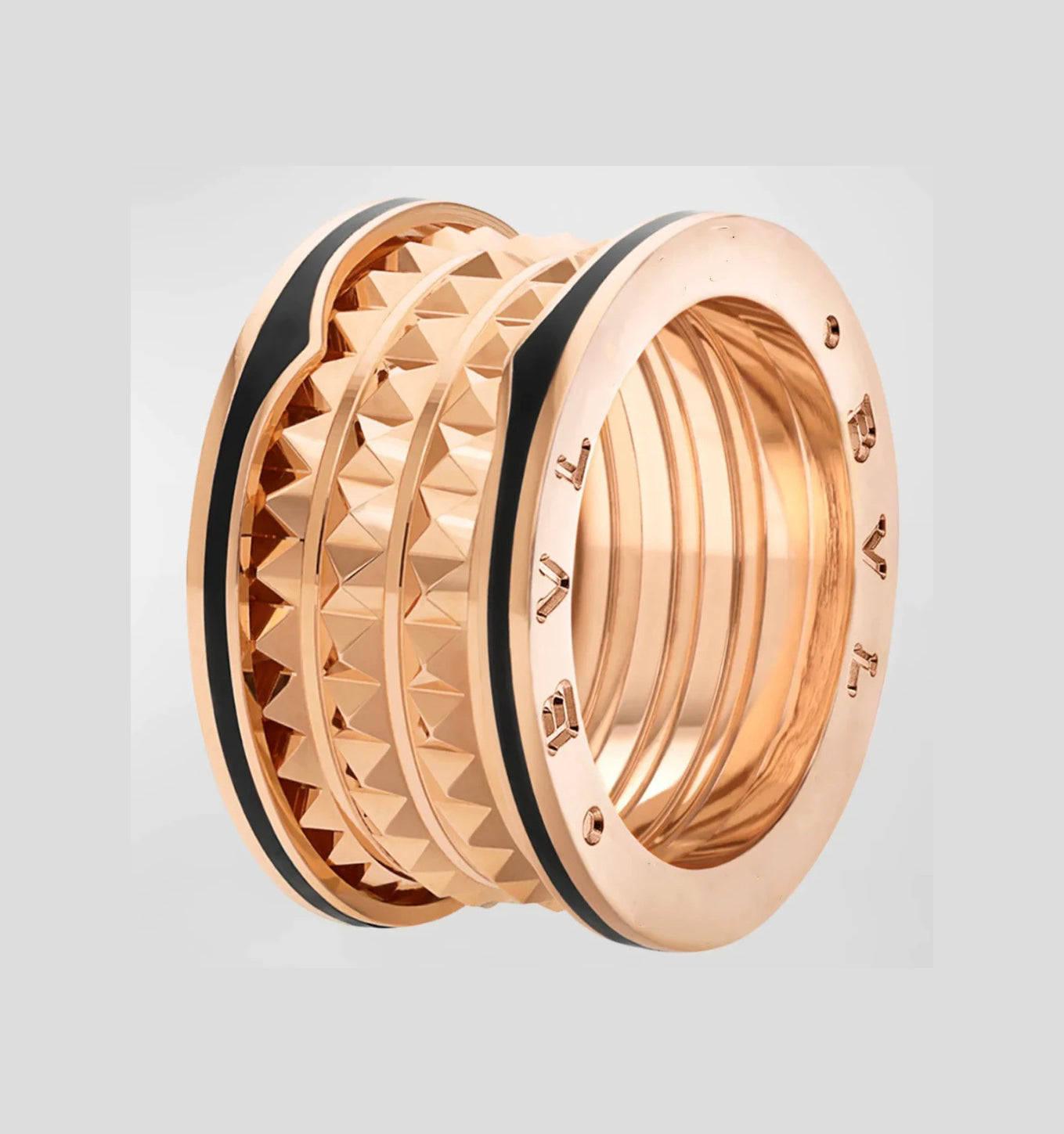 [✨ROSE💎]ZERO 1 ROCK BLACK CERAMIC PINK GOLD LARGE MODEL