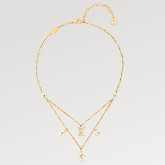 [✨ROSE💎]FLOWERGRAM GOLD MOP DOUBLE ROW NECKLACE