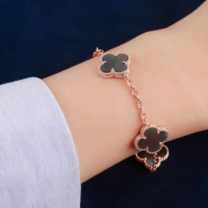 [✨ROSE💎] CLOVER 5 MOTIF GRAY MOP BRACELET COLLECTION