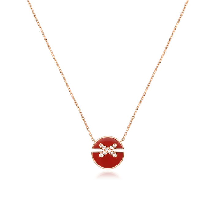 [✨ROSE💎]JEUX DE ROSE GOLD DIAMOND NECKLACE