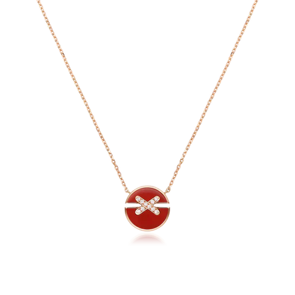 [✨ROSE💎]JEUX DE ROSE GOLD DIAMOND NECKLACE