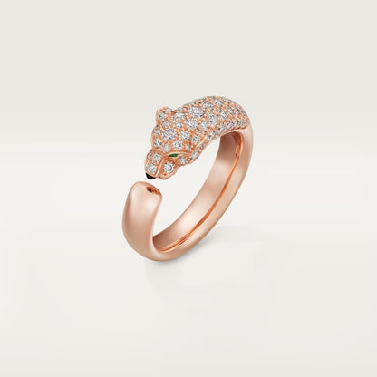 [✨ROSE💎]PANTHERE HALF DIAMOND SMALL RING