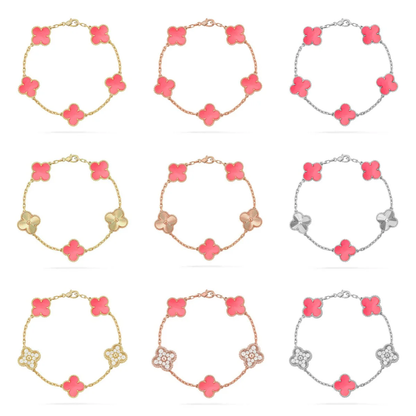 [✨ROSE💎] CLOVER 5 MOTIFS  PINK MOP BRACELET COLLECTION