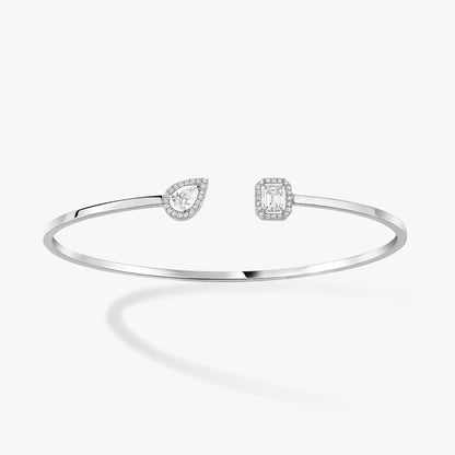[✨ROSE💎]JONC FLEX MY TWIN TOI & MOI SILVER DIAMOND BRACELET