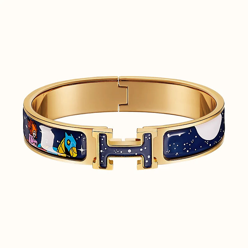 [✨ROSE💎]H STAR AND MOON BRACELET 12MM