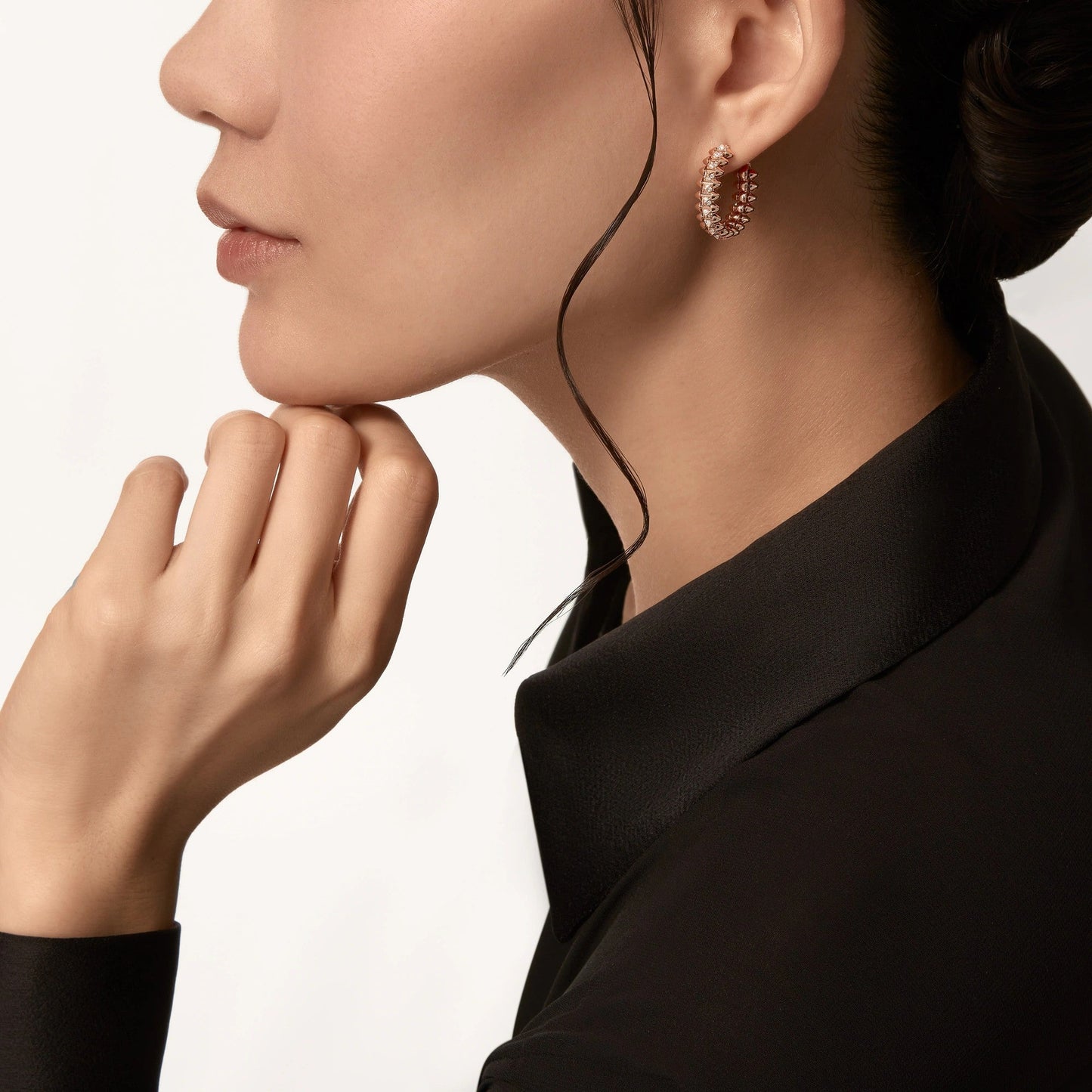 [✨ROSE💎]CLASH FULL DIAMOND MEDIUM EARRINGS
