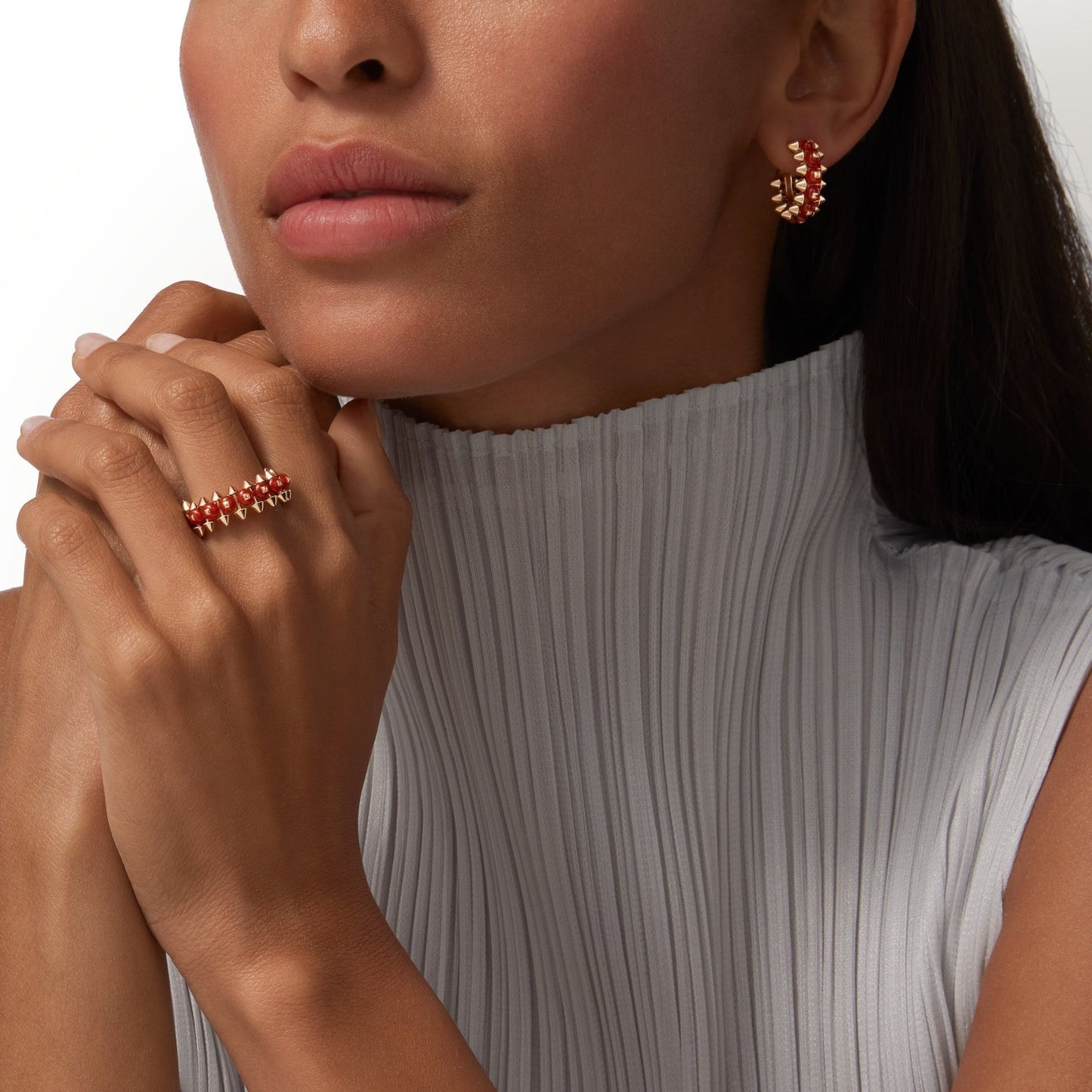 [✨ROSE💎]CLASH 7.9MM AGATE CHALCEDONY EARRINGS