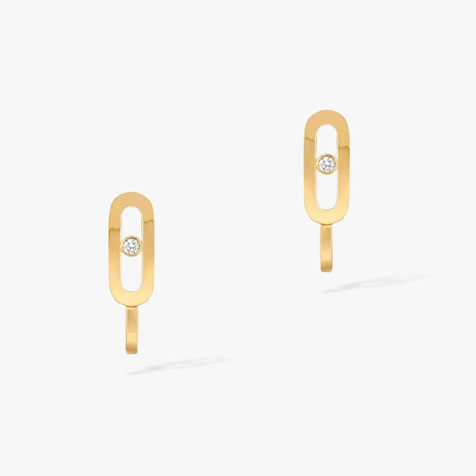 [✨ROSE💎]CREOLES MOVE UNO MINI 1 DIAMOND EARRINGS