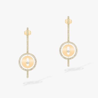 [✨ROSE💎]LUCKY MOVE ARROW PINK GOLD DIAMOND EARRINGS
