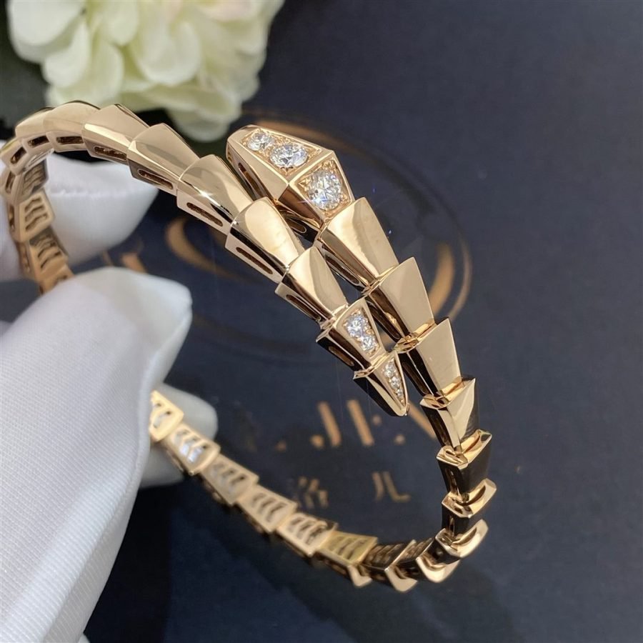 [✨ROSE💎]SERPENTI BRACELET DIAMONDS PINK GOLD