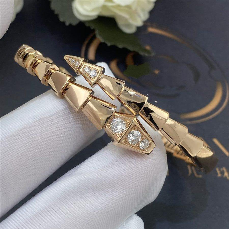 [✨ROSE💎]SERPENTI BRACELET DIAMONDS PINK GOLD