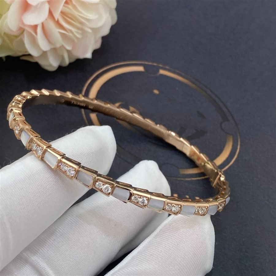 [✨ROSE💎]SERPENTI BRACELET PINK GOLD MOP DIAMOND