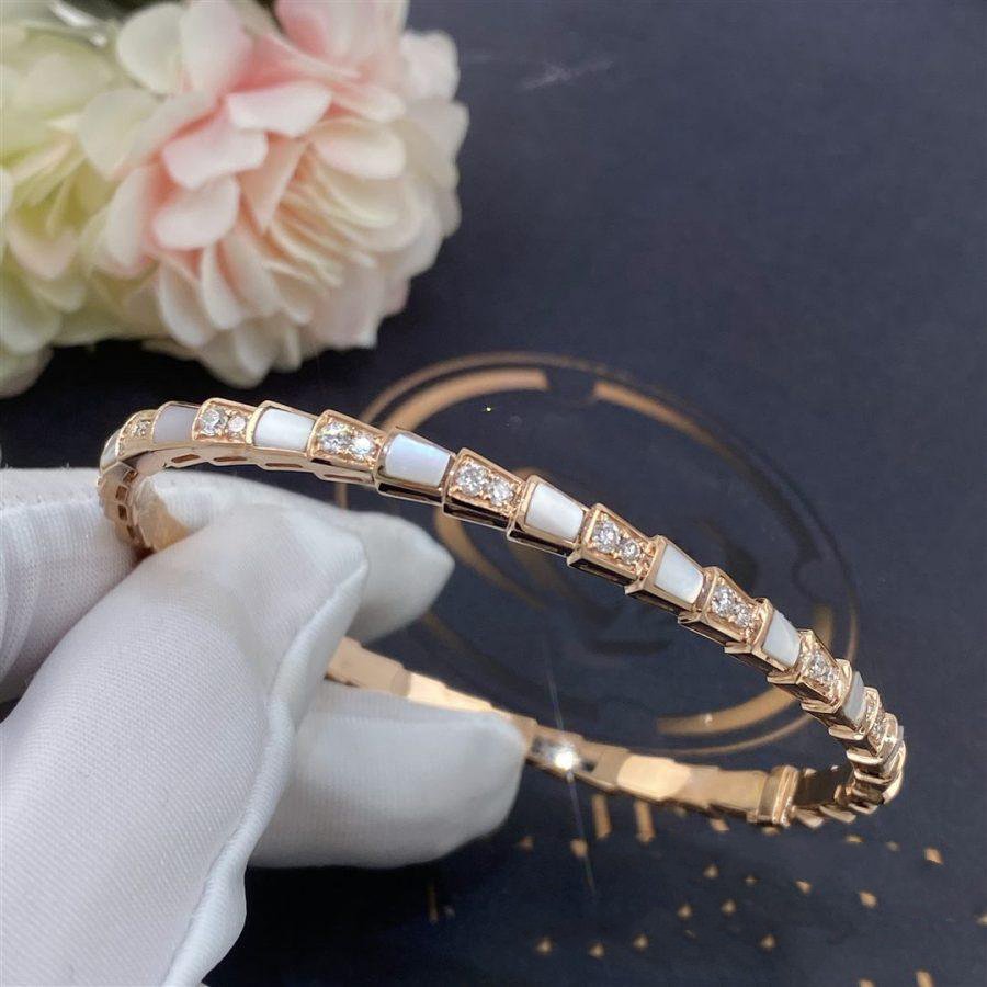 [✨ROSE💎]SERPENTI BRACELET PINK GOLD MOP DIAMOND