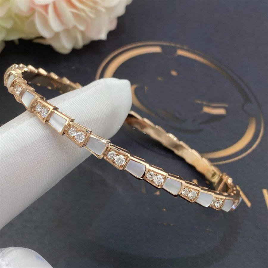 [✨ROSE💎]SERPENTI BRACELET PINK GOLD MOP DIAMOND