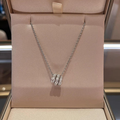 [✨ROSE💎]SERPENTI  NECKLACE DOUBLE RING DIAMOND