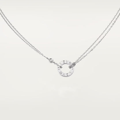 [✨ROSE💎]LOVE NECKLACE 16MM 2 DIAMONDS