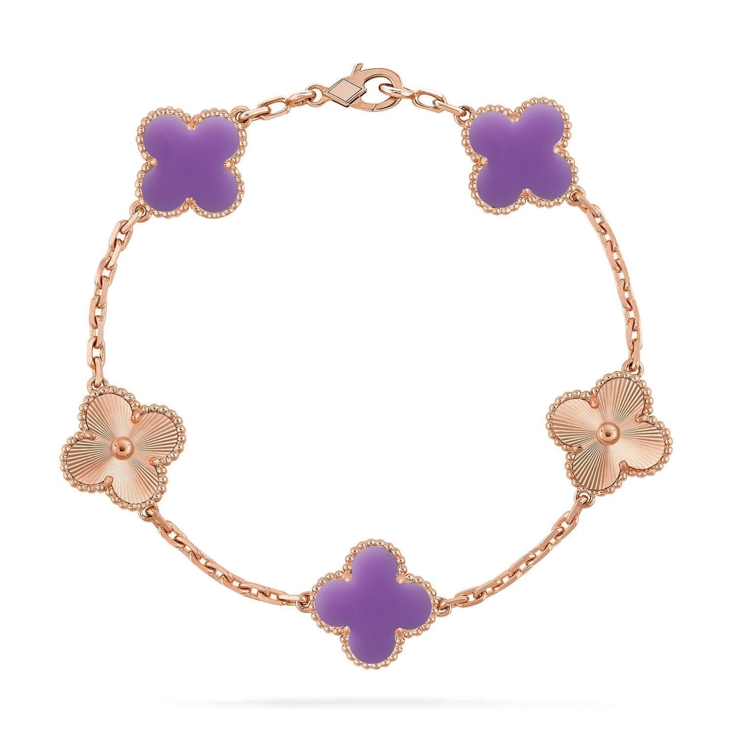 [✨ROSE💎]CLOVER 5 MOTIF LIGHT PURPLE BRACELET COLLECTION