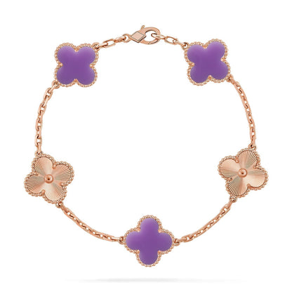 [✨ROSE💎]CLOVER 5 MOTIF LIGHT PURPLE BRACELET COLLECTION