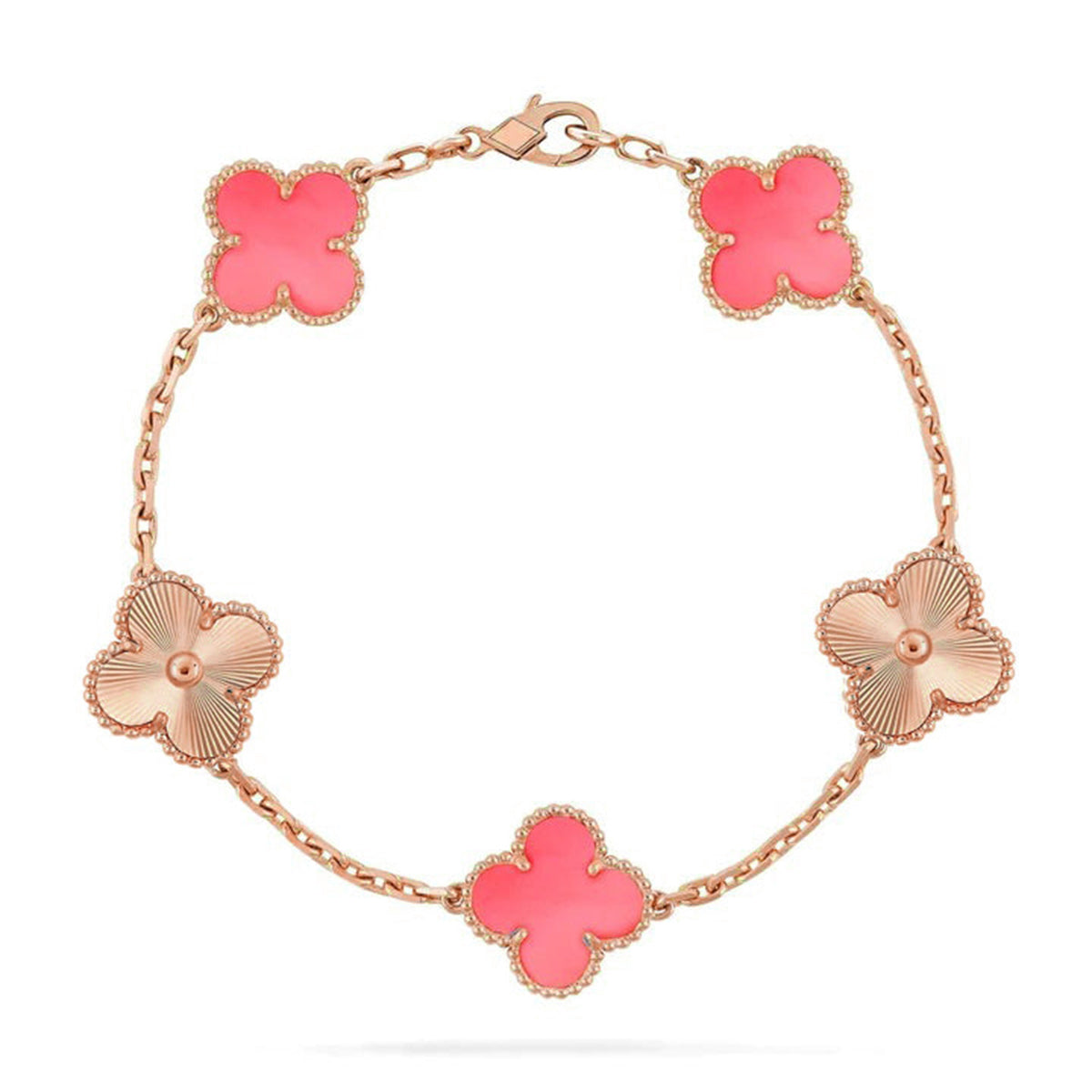 [✨ROSE💎] CLOVER 5 MOTIFS  PINK MOP BRACELET COLLECTION