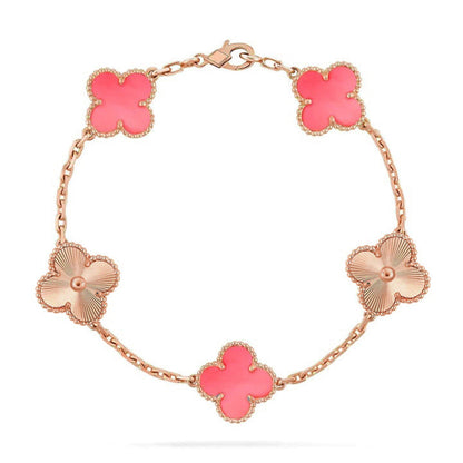 [✨ROSE💎] CLOVER 5 MOTIFS  PINK MOP BRACELET COLLECTION