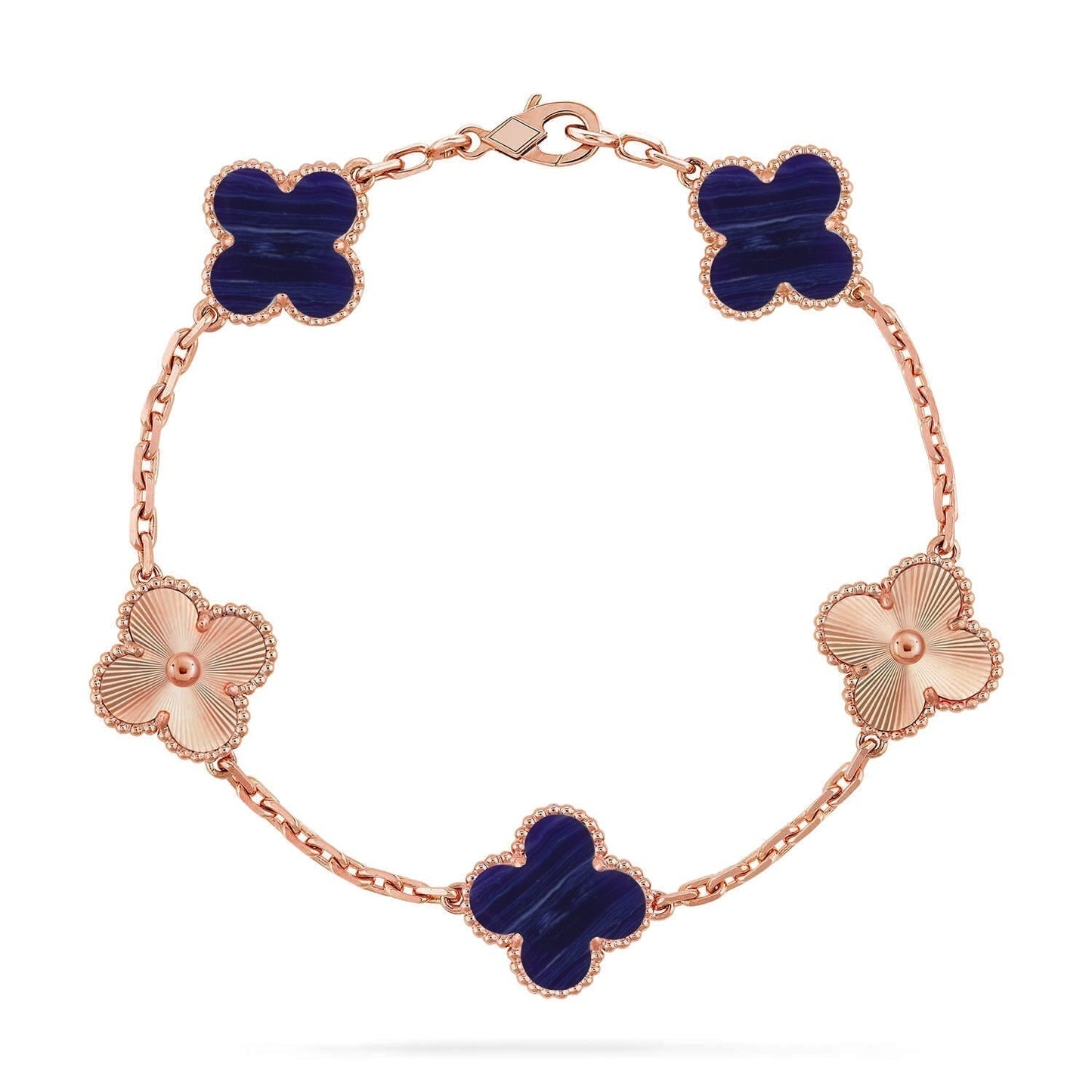 [✨ROSE💎]CLOVER 5 MOTIF PURPLE STRIPES BRACELET COLLECTION